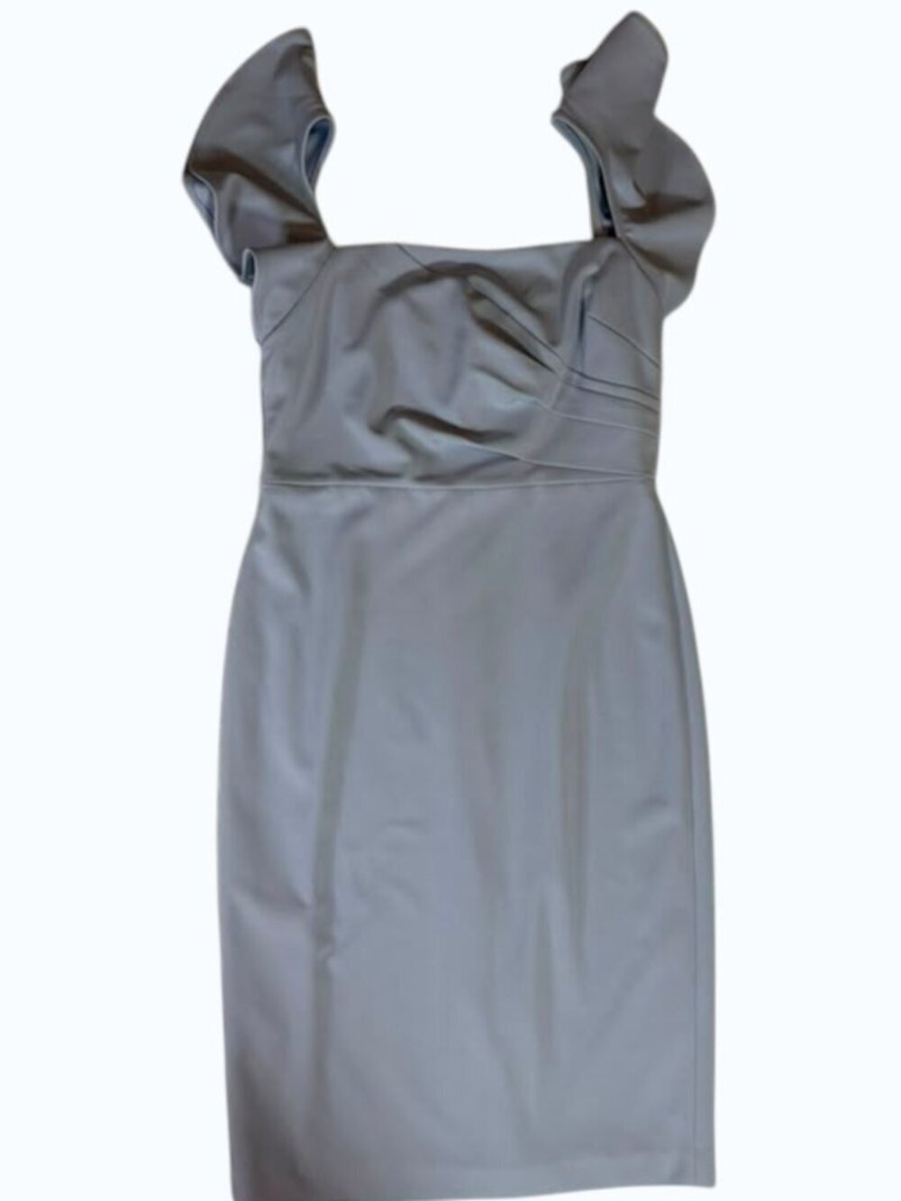 Calvin Klein Gray Sheath Dress Size 8 Ruched Career Cocktail.